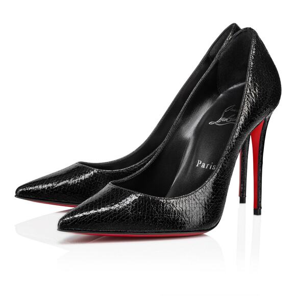 Christian Louboutin Kate 100 Black Specchio Star Pointed Classic Heel Pump 40 - Picture 1 of 15